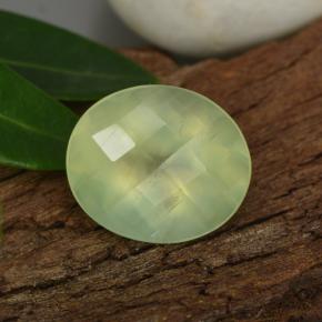 Prehnita verde natural de 4,75 ct, corte óvalo, translúcido