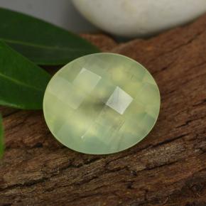 Prehnita verde natural de 4,75 ct, corte óvalo, translúcido