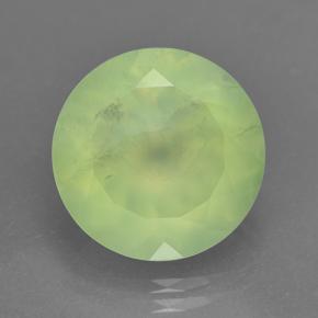 Prehnita verde natural de 8,59 ct, corte redondo, translúcido