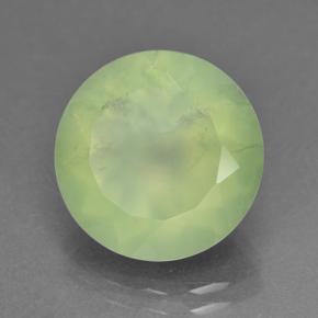 Prehnita verde natural de 8,59 ct, corte redondo, translúcido