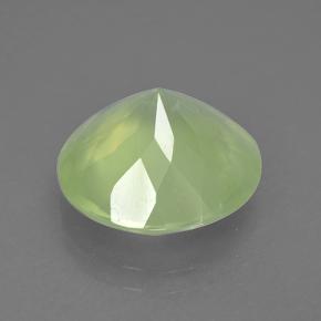 Prehnita verde natural de 8,59 ct, corte redondo, translúcido