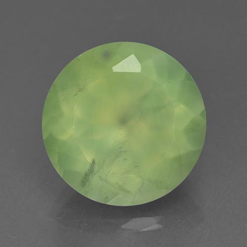 Prehnita verde natural de 9,10 ct, corte redondo, translúcido