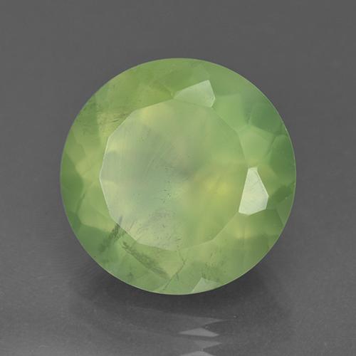 Prehnita verde natural de 9,10 ct, corte redondo, translúcido
