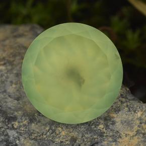 Prehnita verde natural de 9,45 ct, corte redondo, translúcido