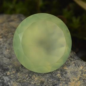 Prehnita verde natural de 9,45 ct, corte redondo, translúcido