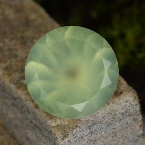 Prehnita verde natural de 8,70 ct, corte redondo, translúcido