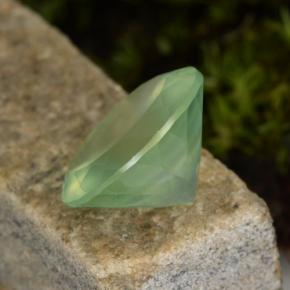 Prehnita verde natural de 8,70 ct, corte redondo, translúcido