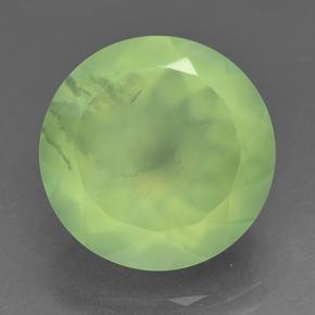 Prehnita verde natural de 9,19 ct, corte redondo, translúcido