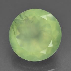 Prehnita verde natural de 9,19 ct, corte redondo, translúcido