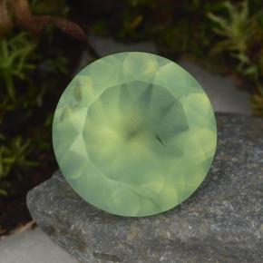 Prehnita verde natural de 8,59 ct, corte redondo, translúcido