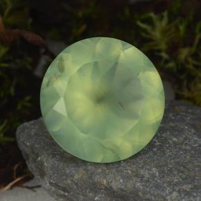 Prehnita verde natural de 8,59 ct, corte redondo, translúcido