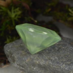 Prehnita verde natural de 8,59 ct, corte redondo, translúcido