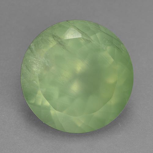 Prehnita verde natural de 9,78 ct, corte redondo, transparente