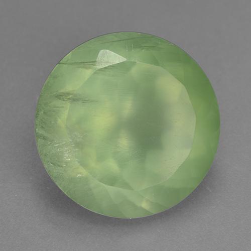 Prehnita verde natural de 9,78 ct, corte redondo, transparente