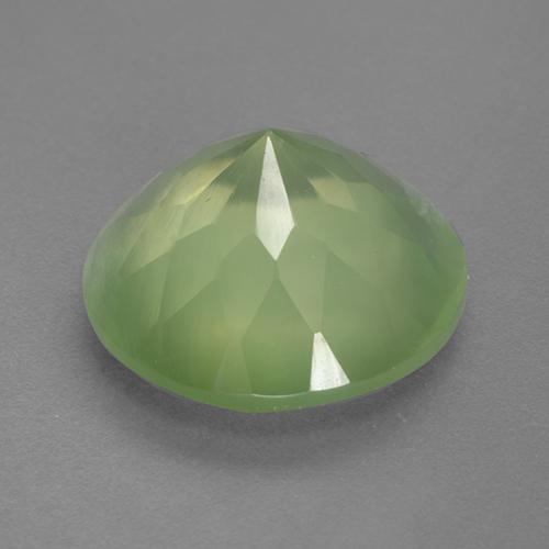 Prehnita verde natural de 9,78 ct, corte redondo, transparente