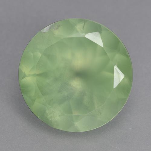 Prehnita verde natural de 9,13 ct, corte redondo, transparente