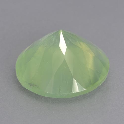 Prehnita verde natural de 9,13 ct, corte redondo, transparente