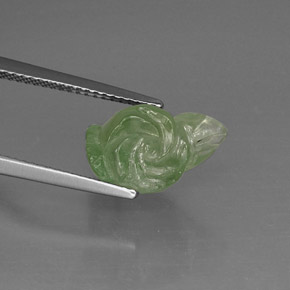 Prehnita verde natural de 6,81 ct, transparente, transparente / translúcido
