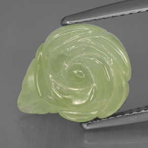 Prehnita verde natural de 8,39 ct, transparente, transparente / translúcido