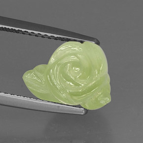 Prehnita verde natural de 7,35 ct, transparente, transparente / translúcido