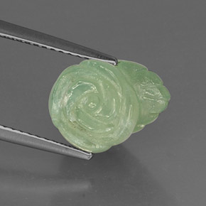 Prehnita verde natural de 7,23 ct, forma elegante, translúcido