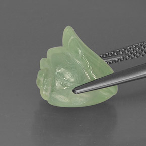 Prehnita verde natural de 7,23 ct, forma elegante, translúcido