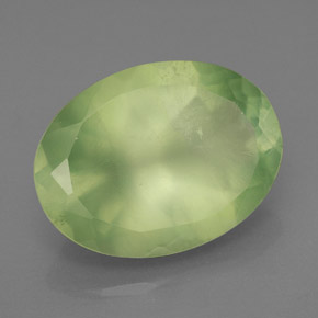 Prehnita verde natural de 8,74 ct, transparente, transparente / translúcido
