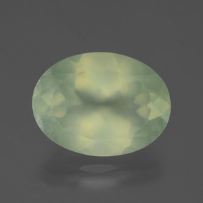 Prehnita verde natural de 8,36 ct, corte óvalo, transparente