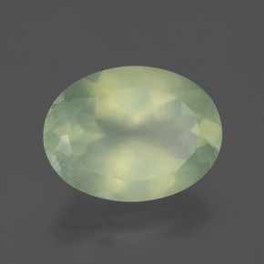 Prehnita verde natural de 8,36 ct, corte óvalo, transparente