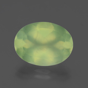 Prehnita verde natural de 8,66 ct, corte óvalo, transparente