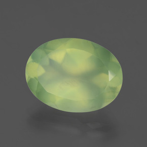 Prehnita verde natural de 8,66 ct, corte óvalo, transparente