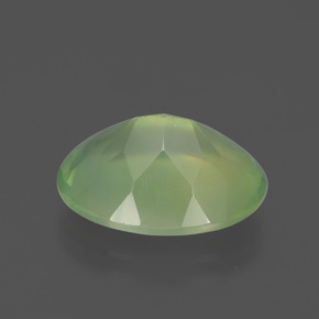 Prehnita verde natural de 8,66 ct, corte óvalo, transparente