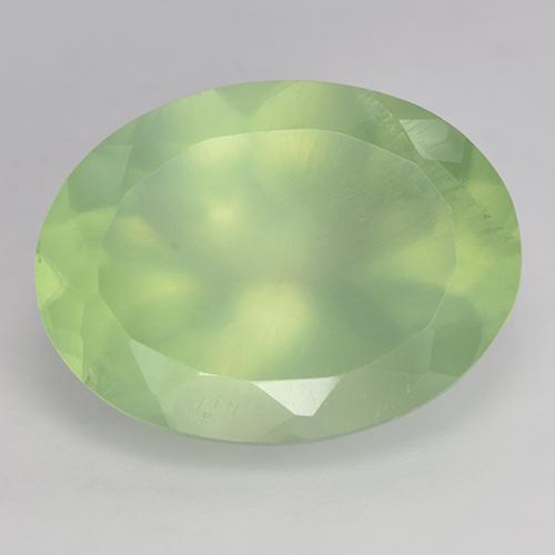 Prehnita verde natural de 8,98 ct, corte óvalo, translúcido