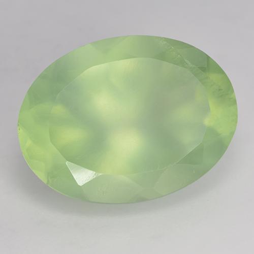 Prehnita verde natural de 8,98 ct, corte óvalo, translúcido