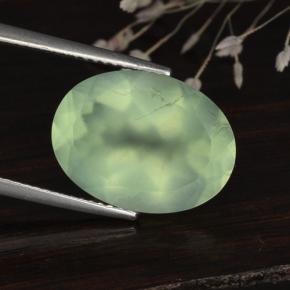 Prehnita verde natural de 8,92 ct, corte óvalo, translúcido