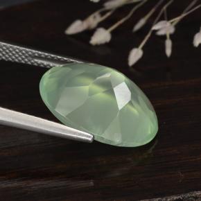 Prehnita verde natural de 8,92 ct, corte óvalo, translúcido