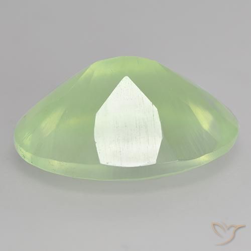Prehnita verde natural de 8,90 ct, corte óvalo, translúcido