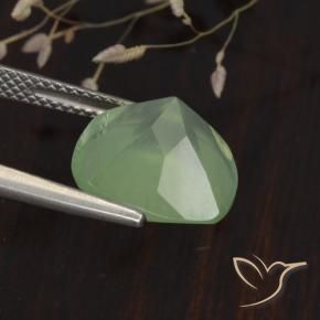 Prehnite Light Yellow Green  natural de 6.75 ct, Forma Cojín, Translúcido