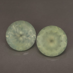 Prehnita verde natural de 11,40 ct, transparente, transparente / translúcido
