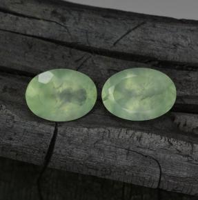 Gemas de prehnita verde natural de 11,71 ct, corte óvalo, translúcido