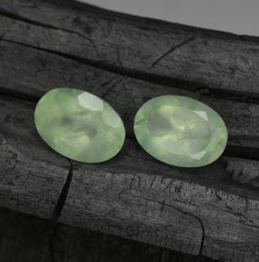 Gemas de prehnita verde natural de 11,71 ct, corte óvalo, translúcido