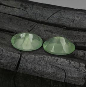 Gemas de prehnita verde natural de 11,71 ct, corte óvalo, translúcido
