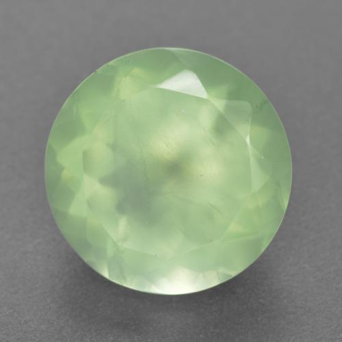 Prehnita verde natural de 5,72 ct, corte redondo, translúcido