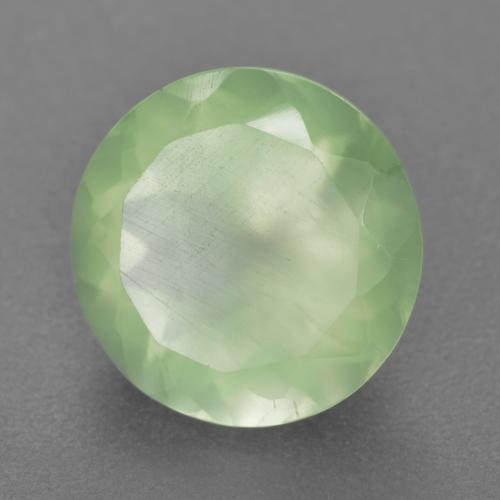 Prehnita verde natural de 5,72 ct, corte redondo, translúcido