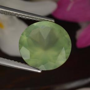 Prehnita verde natural de 5,50 ct, corte redondo, translúcido
