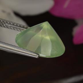 Prehnita verde natural de 5,50 ct, corte redondo, translúcido