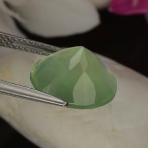 Prehnita verde natural de 5,97 ct, corte redondo, translúcido