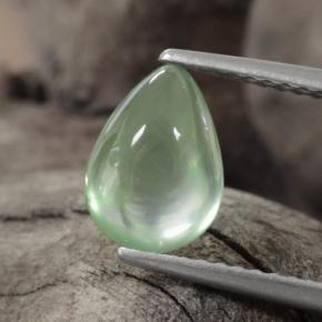 Prehnita verde natural de 1,85 ct, en forma de pera, transparente