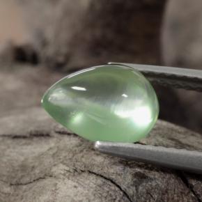 Prehnita verde natural de 1,85 ct, en forma de pera, transparente