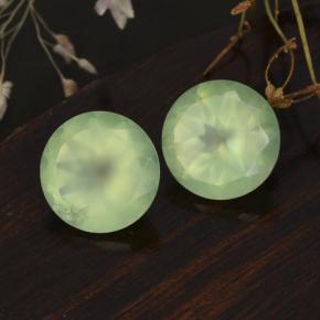 Gemas de prehnita verde natural de 11,55 ct, corte redondo, translúcido